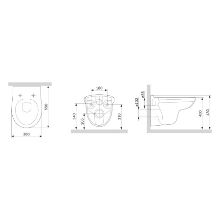 Унитаз подвесной AM.PM Sense C741700WH белый