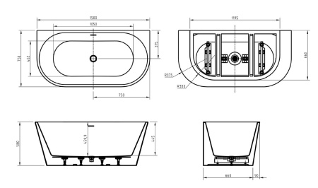 Акриловая ванна BelBagno 150x75 BB710-1500-750