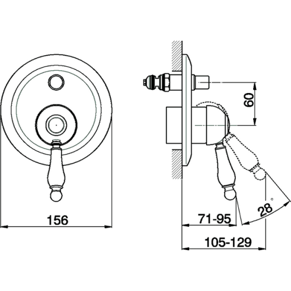 Смеситель для душа Cisal Arcana Empress EM00210027 бронза
