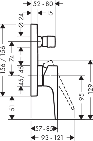 Смеситель для ванны hansgrohe Metropol 32545000