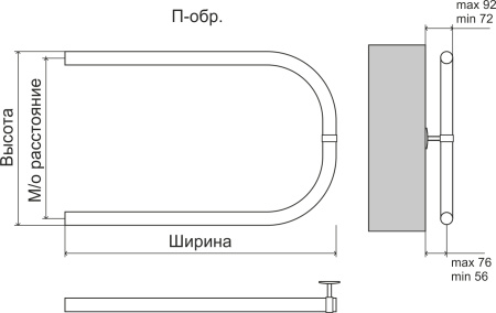 Эконом П-обр AISI 32х2 320х500 Полотенцесушитель TERMINUS
