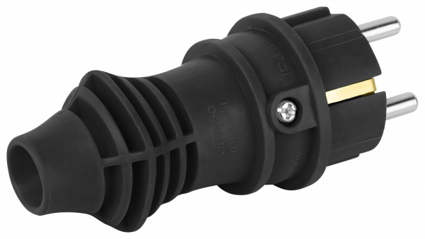 Вилка прямая с заземлением Эра  VX13-B-IP44