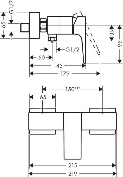 Смеситель для душа hansgrohe Metropol 32560000