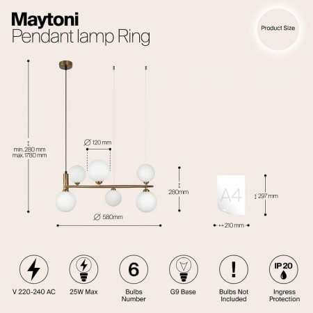 Подвесной светильник Maytoni Круг MOD013PL-06BS1