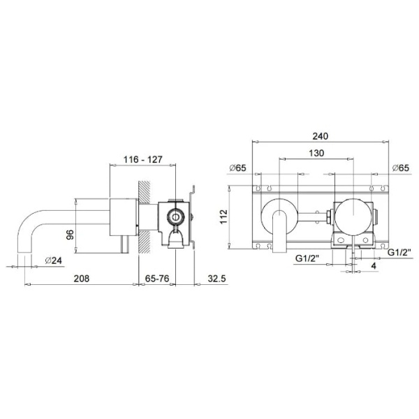 Смеситель для раковины Fantini AF/21 27 P6 A613B золото