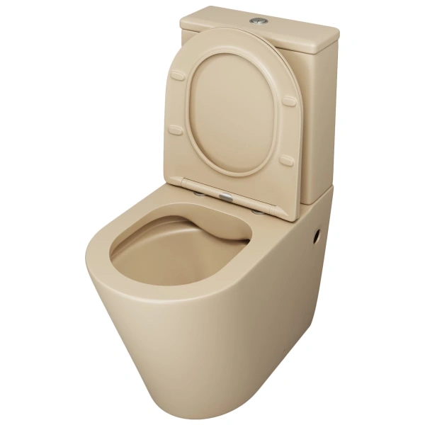 Унитаз-компакт Grossman GR-4480BEMS безободковый, с сиденьем микролифт, бежевый матовый