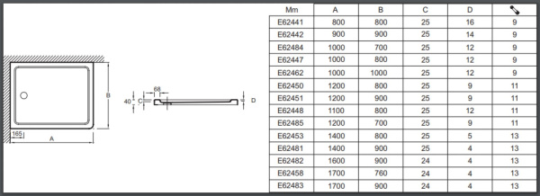 Душевой поддон 80x80 Jacob Delafon Flight E62441-F-M53