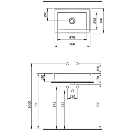 Раковина 56x38 см Berges Mascon 181003