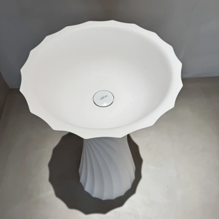 Раковина Abber Stein AS2554 45x45 см, напольная, белый матовый