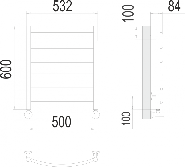 Классик П6 500х600 Полотенцесушитель TERMINUS