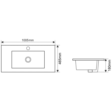 Раковина 100,5x46,5 см Melana 9100Е-805
