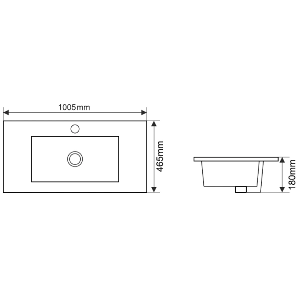 Раковина 100,5x46,5 см Melana 9100Е-805