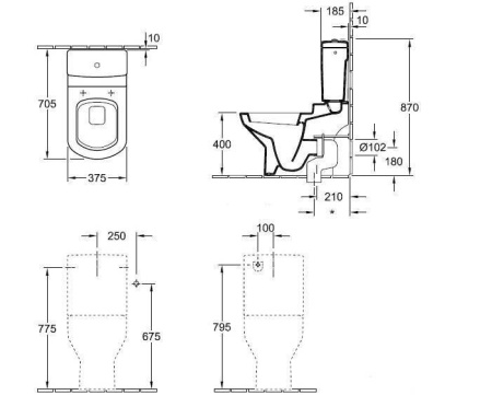 Чаша напольного унитаза Villeroy&Boch Sentique 5625 10R1