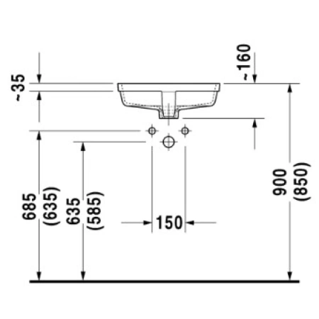 Раковина 46,5x35 см Duravit Vero 0330430000