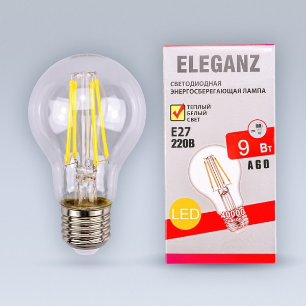 Лампа светодиодная Eleganz E27 9Вт 3000K 1381