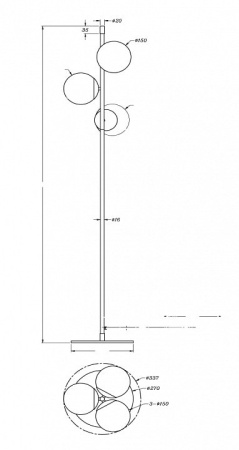Торшер Maytoni Nostalgia MOD048FL-03G