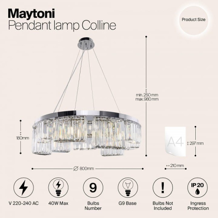 Подвесной светильник Maytoni Холмы MOD083PL-09CH