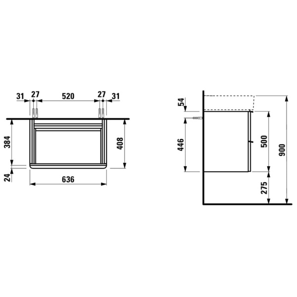 Тумба под раковину Laufen Space 4.1016.2.160.101.1