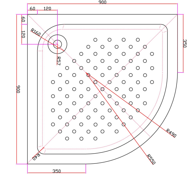 Душевой поддон Cezares TRAY-A-R-90-550-15-W-W0