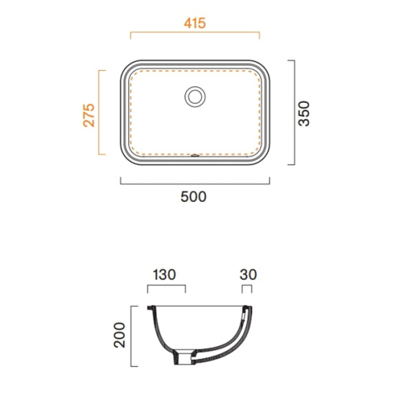 Раковина Catalano Italy 50 0727500001