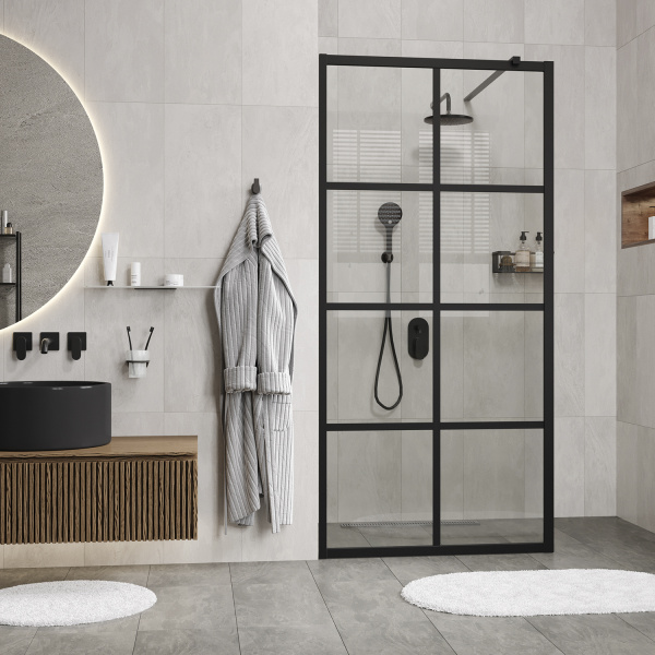 Душевая перегородка WasserKRAFT Glan 66W 66W39 черная