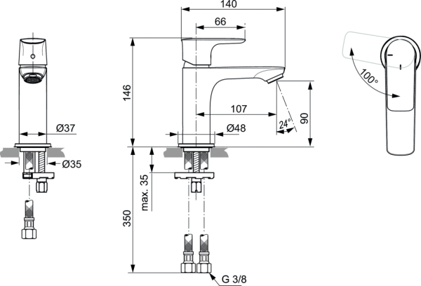 Смеситель для раковины Ideal Standard Connect Air A7011AA