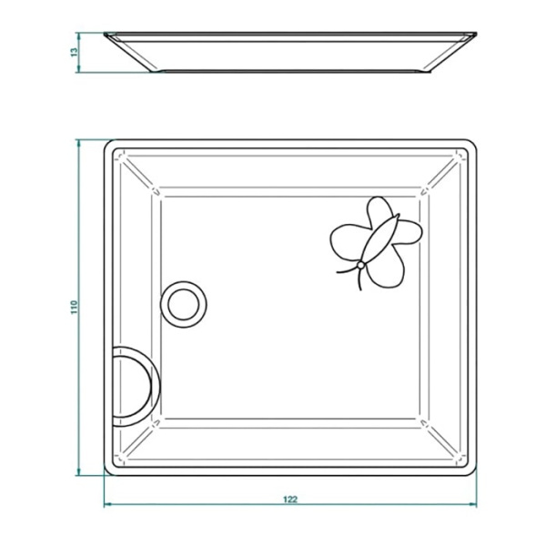 Поднос THG Capucine vert dcor Platine A7E.A02.4612 белый