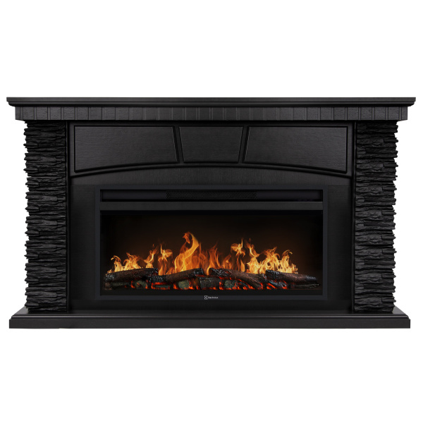 Портал Firelight Porto 42 камень черный шпон венге
