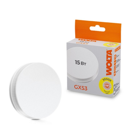 Лампа светодиодная Wolta GX53 15Вт 3000K 25Y75R15GX53