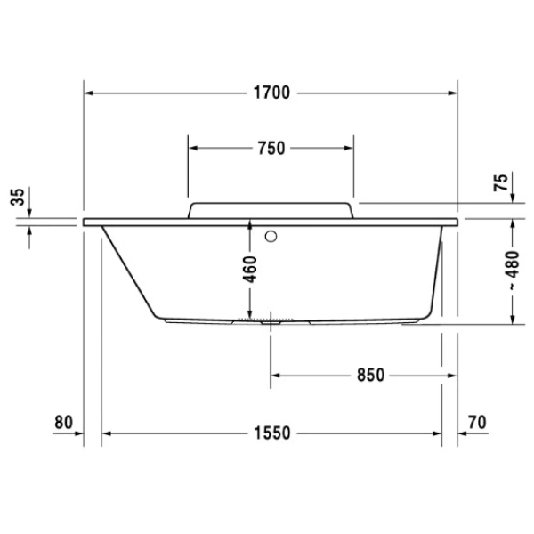 Акриловая ванна 170x70 см L Duravit DuraStyle 700294000000000