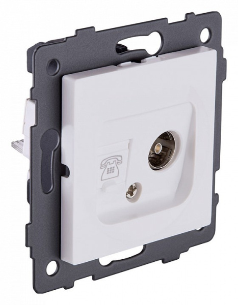 Розетка двойная RJ-11 и Ethernet RJ-45, без рамки Kollinger  REA-013WM