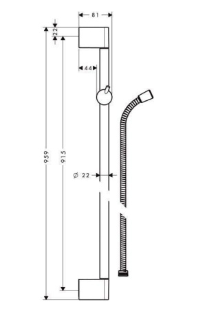 Душевая штанга hansgrohe Crometta 27614000 90 см со шлангом