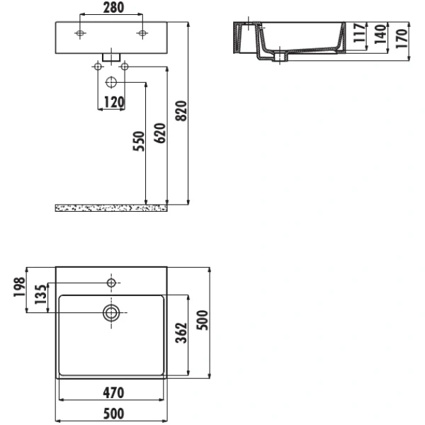 Раковина 50x50 см Creavit Next NX256-00CB00E-0000