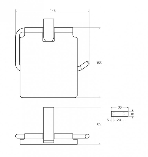 Держатель для туалетной бумаги Cezares Slider SLIDER-PH-NOP чёрный матовый