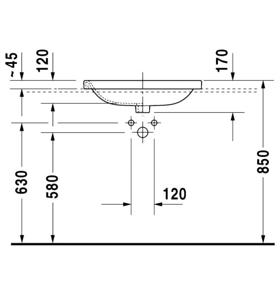 Раковина Duravit DuraStyle 03746200001-WG