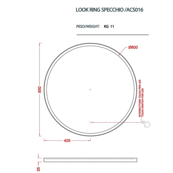 Зеркало Artceram Oslash ACS016 17
