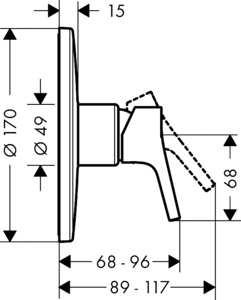 Смеситель для душа hansgrohe Talis S Highflow 72607000