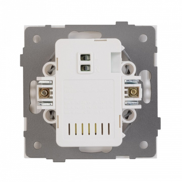 Розетка 2хUSB type A и C без рамки Arlight SCT-TENDO 054539
