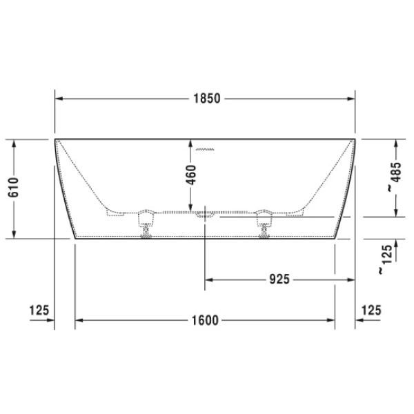 Акриловая ванна Duravit DuraSquare 700430000000000 185x85 см, отдельностоящая, белый