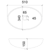Раковина 51x34 см Abber Glas AK2304