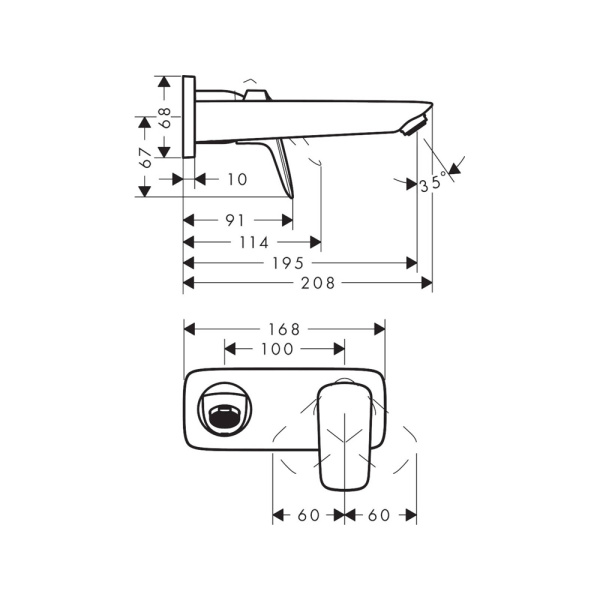 Смеситель для раковины hansgrohe Logis 71220670 черный матовый