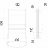 Полотенцесушитель электрический Terminus Классик П6 400х650 левый 4670078531315