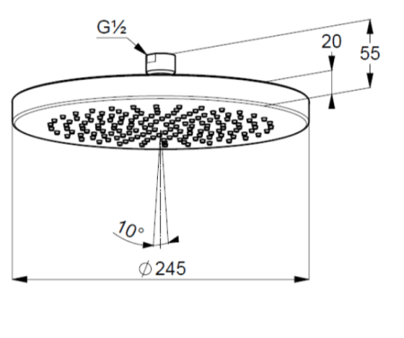 Верхний душ Kludi A-Qa 6651139-00 черный матовый