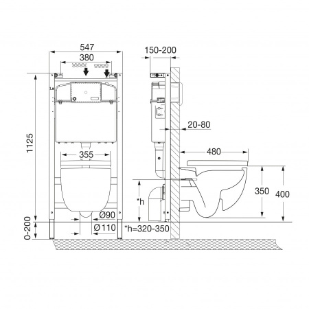 Унитаз с инсталяцией Roca Meridian 7893104990