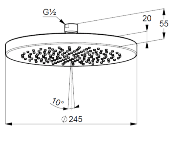Верхний душ Kludi A-Qa 6651139-00 черный матовый