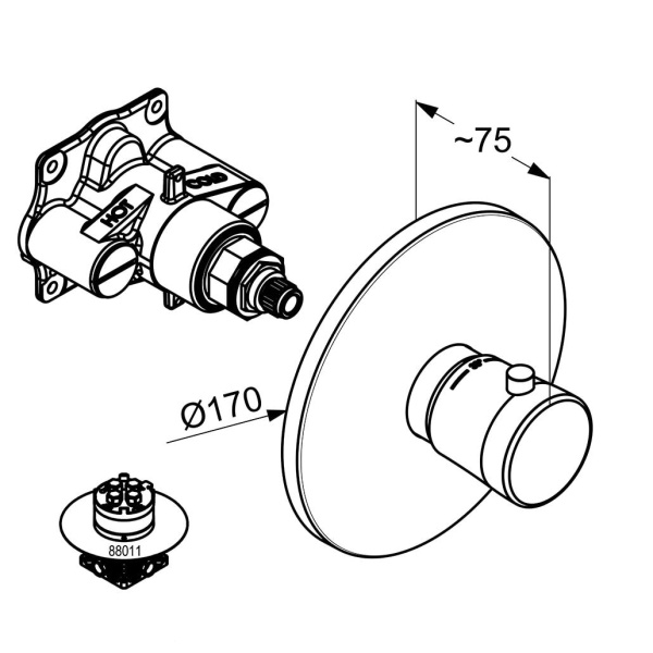 Смеситель для ванны Kludi Balance 527290575