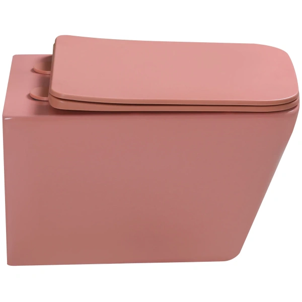 Унитаз подвесной SantiLine SL-5007P безободковый, с сиденьем микролифт, персиковый матовый