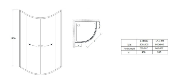 Душевой уголок Jacob Delafon Serenity E14R90-GA