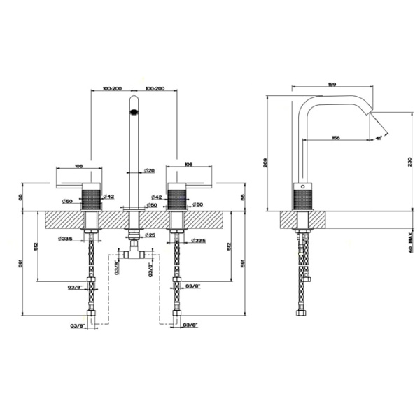 Смеситель для раковины Gessi 316 54411#239 нержавейка