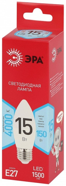 Лампа светодиодная Эра  E27 15Вт 4000K LED B35-15W-840-E27 R
